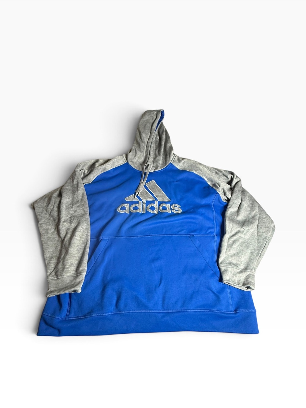 adidas Blue and Light Gray Pullover Crewneck Hoodie